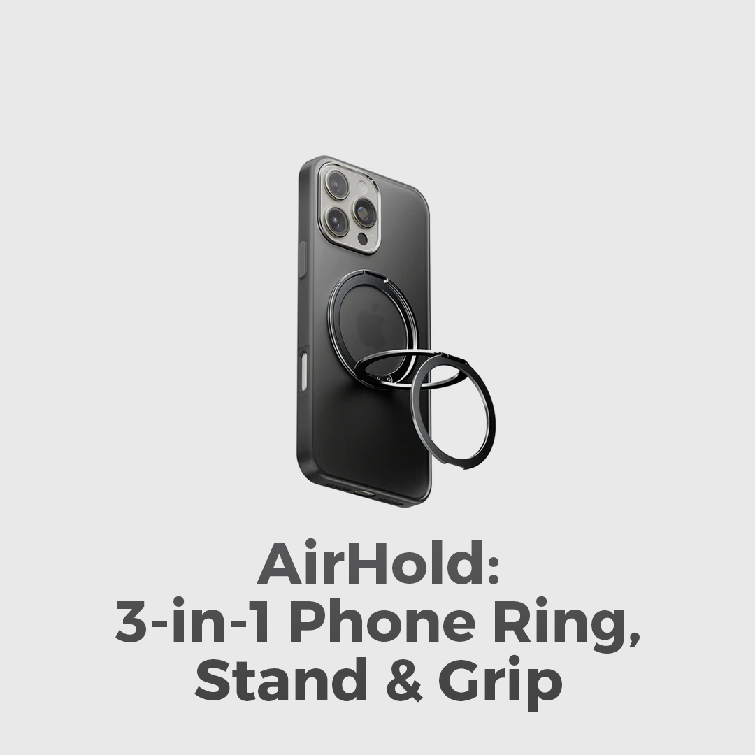 AirHold Tri-Fold MagSafe Stand – 3-in-1 Phone Ring, Stand & Grip